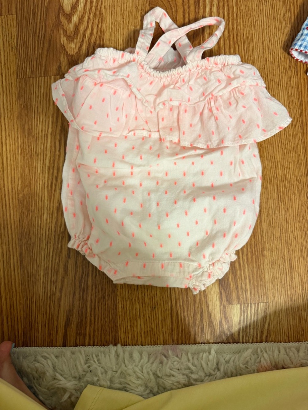 Janie and Jack Pink Dot Ruffle One-Piece